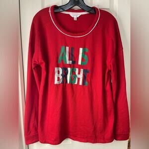 Secret Treasures All is Bright Red Pajama Shirt